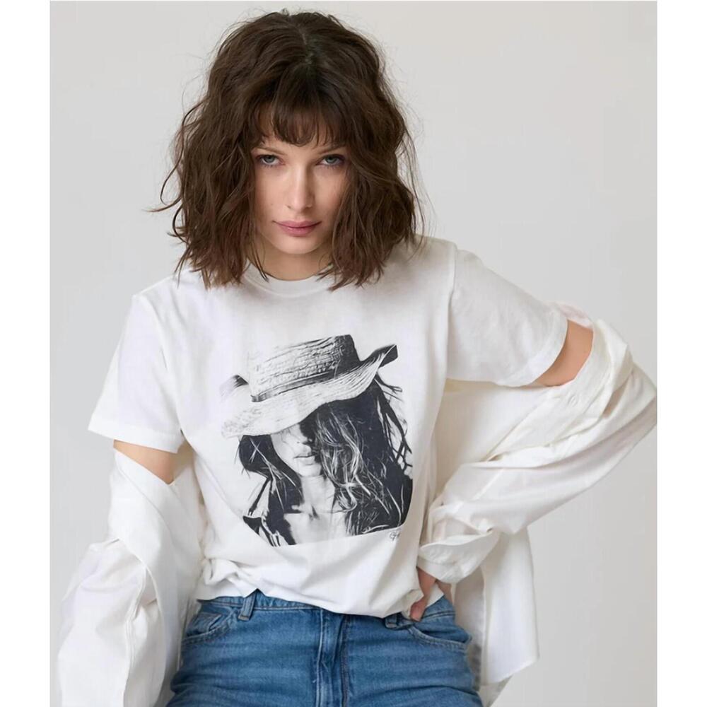 NEW CPRESS STUDIO pioneer mushie tee in worn white